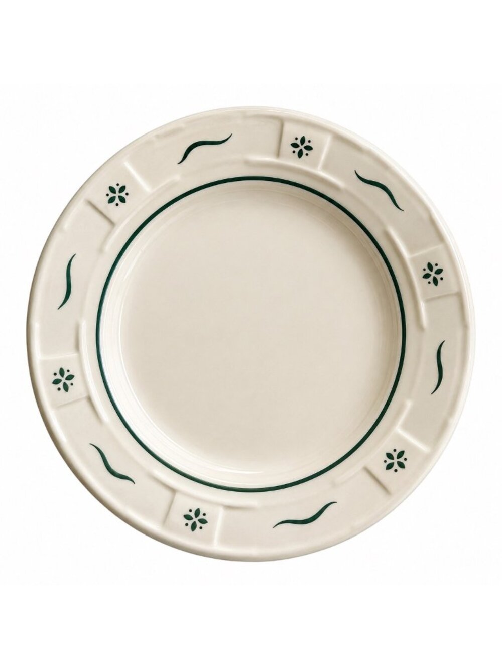 Longaberger Pottery Small Plate Ivory Green